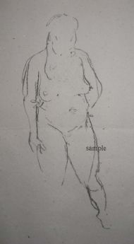 Unfinished nude on handmade paper